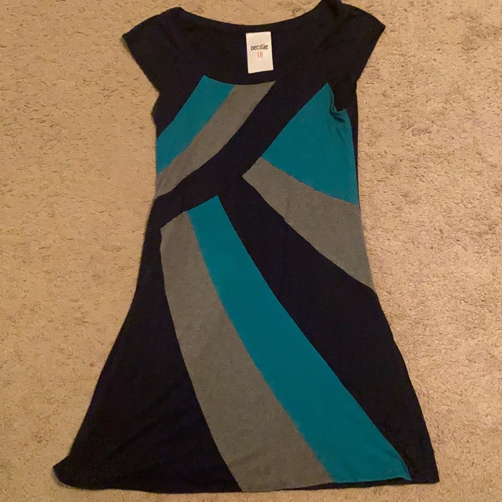 Color blocked cotton jersey dress